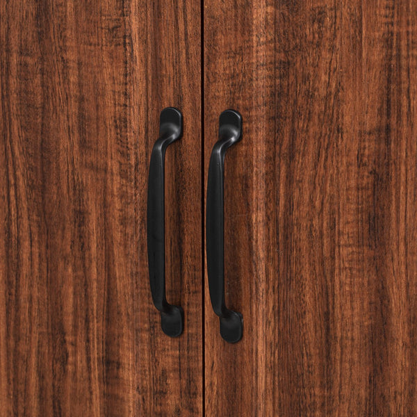 English Elm K&K 71" Farmhouse Pantry Cabinet with Embossed Texture, 2 Drawers, 8 Door Racks, Adjustable Shelves, Anti-Tip Stability Brown N707P254905Z