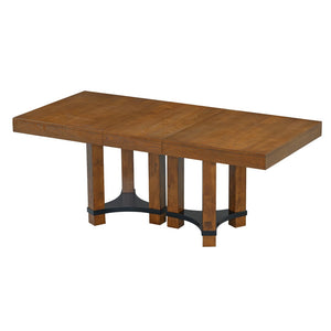 English Elm Topmax Rustic Acacia Extendable Dining Set Seats Eight with Upholstered Chairs SP000064AAD