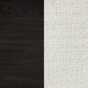 English Elm Set of 2 Channel Tufted High Back Dining Chairs Cream Fabric with Flared Black Legs B016P445379