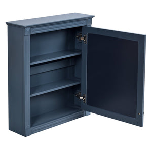 English Elm 24'' 24'' Wall Mounted Bathroom Mirror Cabinet with Adjustable Shelves, Space-Saving Modern Storage Solution Blue N710P195492C