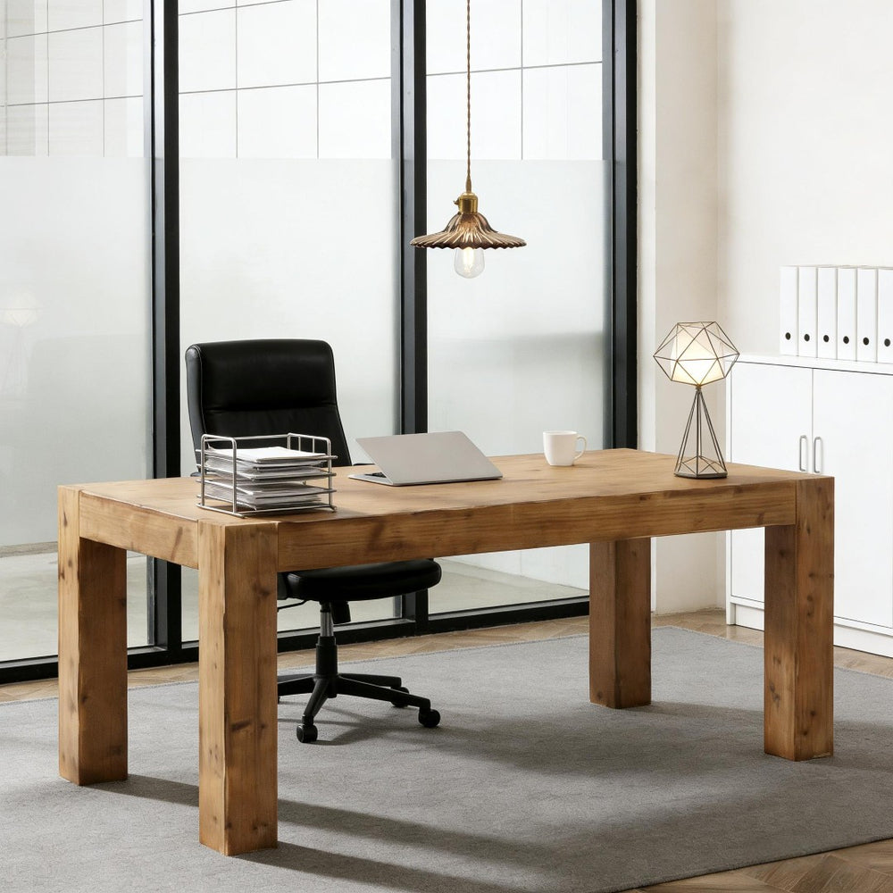 English Elm Sturdy Two-tier Computer Desk with File Cabinet and Monitor Riser for Home Office T3971P458718