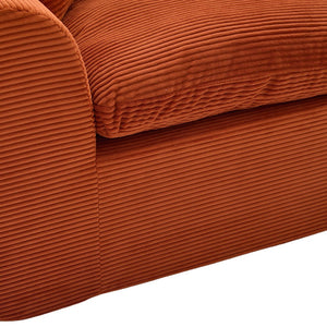 English Elm UNITED Cloud Couch Modular Sectional Sofa with Corduroy Cover, Ergonomic 2-Seater, No Assembly Needed Orange W1568P371118