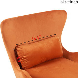 English Elm Furniture Plush 2-in-1 Pet-Friendly Mid Century Modern Accent Chair with Velvet Upholstery, Removable Base and Ergonomic Support for Living Room Orange N843P331163S