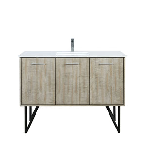 English Elm Rustic Acacia Bath Vanity 48" W X 20" D With White Quartz Top & Chrome Faucet For Elegant Storage Solutions B2731P259620-GIGA