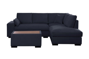 English Elm Joviel Woven Fabric Sectional with Chaise Ottoman Pocket Coil Living Room Sofa B2749S00249
