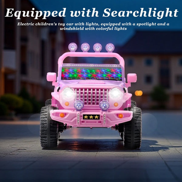 English Elm 24v Two Seat Kids Ride on Car with 4wd Motor Remote Control and Led Lights Pink W509P378207