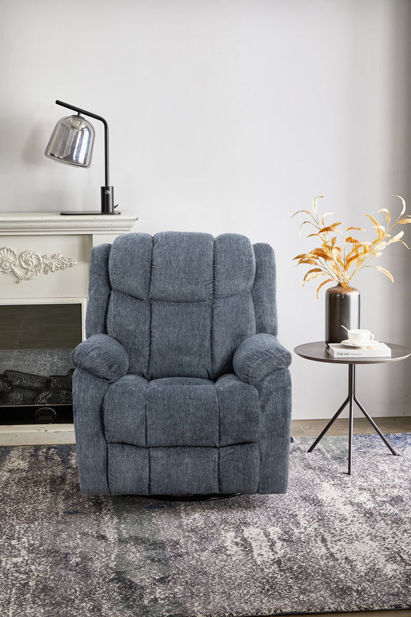 English Elm Man Wah Calgary Manual Swivel Recliner In Soft Slate - Ultimate Comfort For Modern Living Spaces B2707P311409