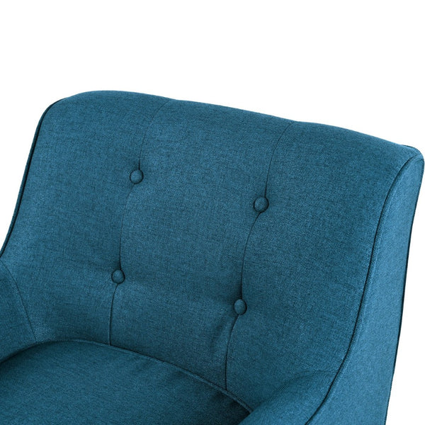 English Elm Mid-century Modern Accent Chair Tufted Polyester Upholstery Tapered Birch Legs N767P419113U