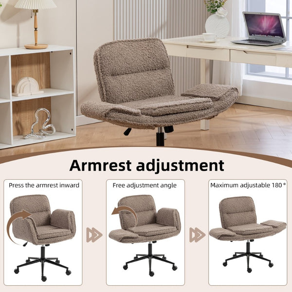 English Elm Stylish Barrel Swivel Accent Chair Upholstered Seat with Storage for Vanity or Dining W3248P424652