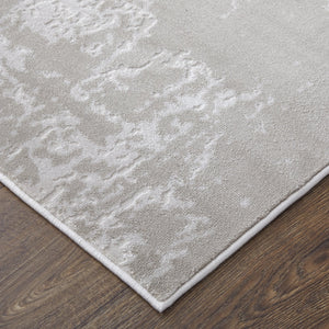 Feizy Rugs Prasad Modern Luxury Abstract Rug - Stain Resistant, High-low Pile, Durable Design For Any Space Ivory,Taupe,Silver Polypropylene,Polyester 67039nafivybgeh13