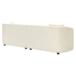 English Elm Christopher Knight Home® - 87" Curved Contemporary Sofa In Off-White Velvet: Elegant Design, Plush Comfort & Durable Frame For Living Spaces N767P2323857B