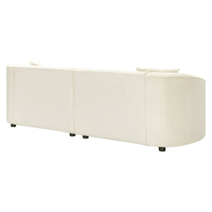 English Elm Package Curved Sculptural Sofa Soft Off-white Upholstered Modern Living Room Seating Beige N767P232385B