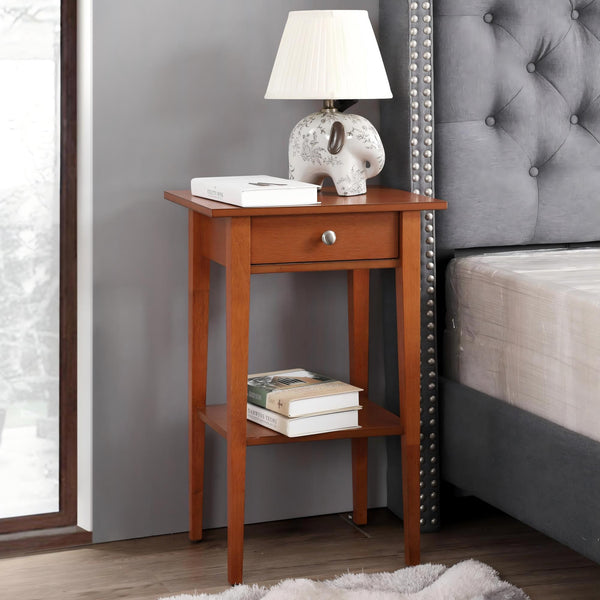 English Elm Stylish Oak Nightstand with 28"H x 18"W x 14"D Durable Particle Board Build and Warm Wood Finish Appeal Oak 4.13 L x 15.55 W x 33.07 H B078112076
