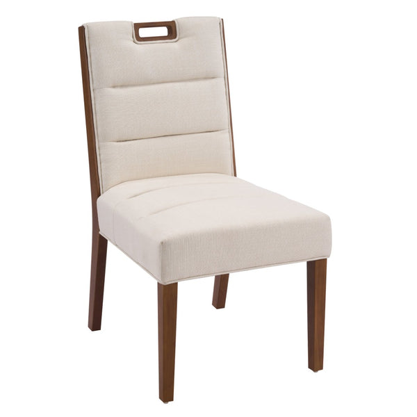 English Elm Upholstered Armless Dining Chairs Rubberwood Frame Minimalist Set of 2 for Compact Spaces Beige,Walnut N768P391163W