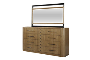 English Elm Large Dresser Eucalyptus Veneer Light Brown Solid Wood MDF, Soft-Close Drawers, Cedar & Felt Lined Storage B2699P395385