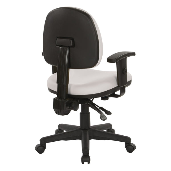 OSP Home Furnishings Sculptured Ergonomic Office Chair with Lumbar Support and Greenguard Certified Padding Snow 8180-R101