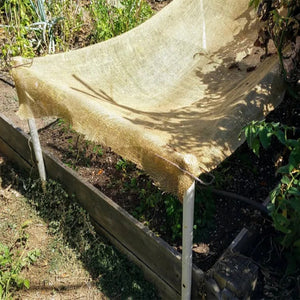 English Elm 3.3 Ft Natural Jute Burlap Roll Biodegradable Woven Fabric for Garden Weed Control T3656P337263