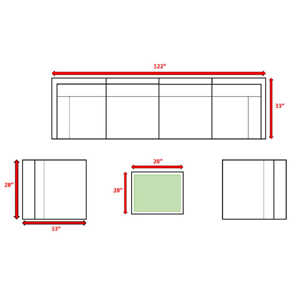 English Elm Fully Assembled 7-Piece Rattan Sectional Set With Plush Cushions For Ultimate Outdoor Comfort & Style B120S00183