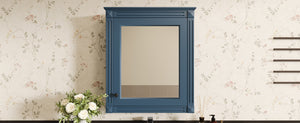 English Elm 24'' 24'' Wall Mounted Bathroom Mirror Cabinet with Adjustable Shelves, Space-Saving Modern Storage Solution Blue N710P195492C