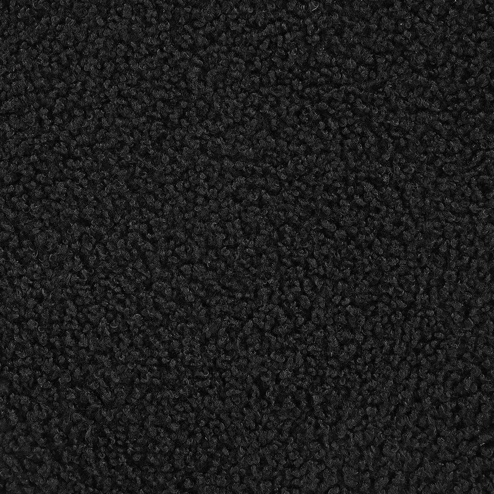 English Elm Corvair Plush Faux Sheepskin Round Storage Ottoman with Hidden Compartment and Natural Wood Feet - Cozy Accent Seat Black B062P299979