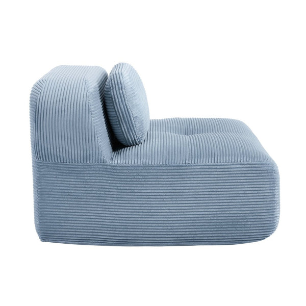English Elm Hamlet Corduroy L-shaped Sectional Sofa with Pillows for Modern Living Rooms Blue W714P323640