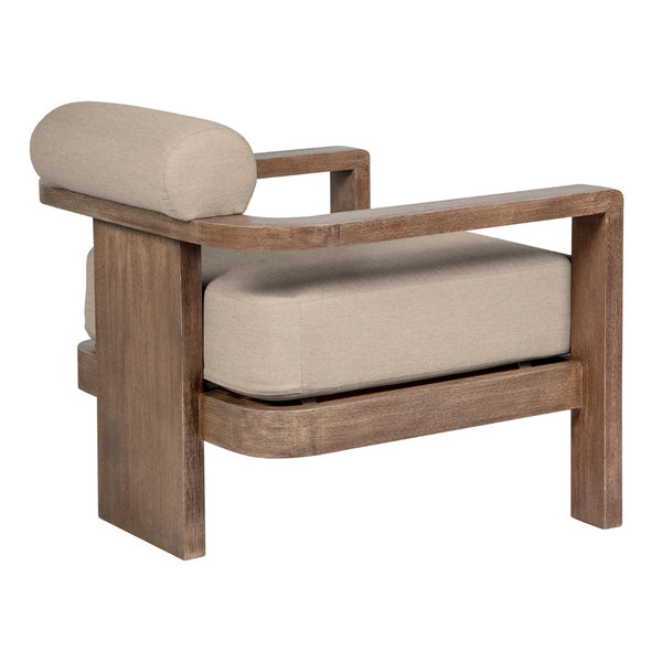 English Elm Relic Outdoor Eucalyptus Lounge Chair with Fade Resistant Olefin Cushions for Patio B2736P464820