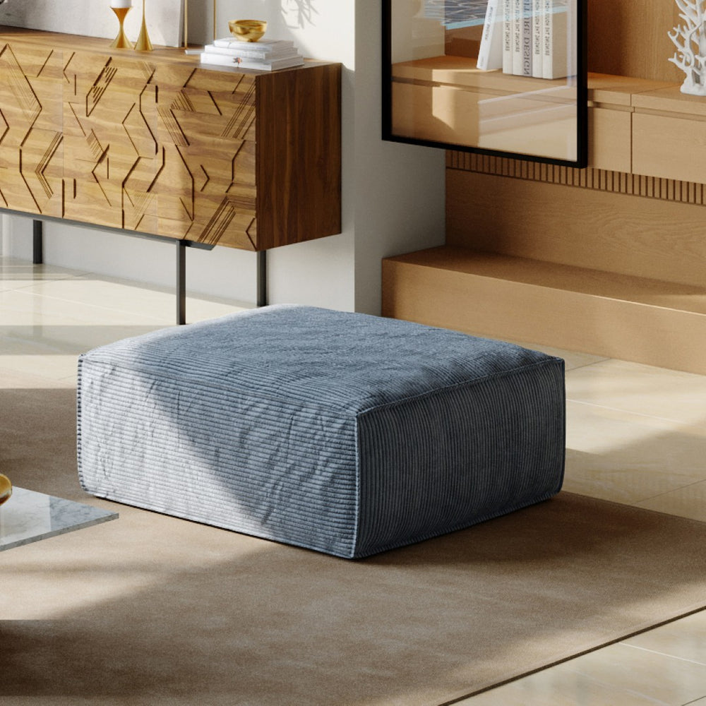 English Elm Sectional Sofa Ottoman Cloud Cushion Modular Set for Living Room in Dark Grey W3147P277228