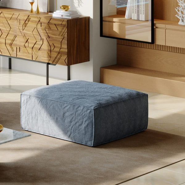 English Elm Sectional Sofa Ottoman Cloud Cushion Modular Set for Living Room in Dark Grey W3147P277228