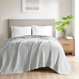 Beautyrest Cotton Waffle Weave Casual Cotton Blanket BR51N-3836 Grey