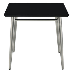 OSP Home Furnishings Brooklyn Square End Table with Brushed Nickel Frame for Modern Living Rooms and Offices Black MG0922S-BK