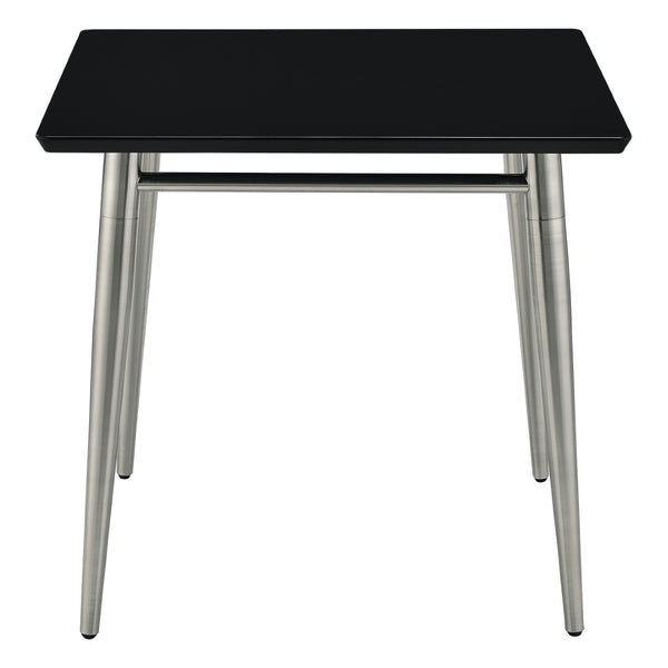 OSP Home Furnishings Brooklyn Square End Table with Brushed Nickel Frame for Modern Living Rooms and Offices Black MG0922S-BK