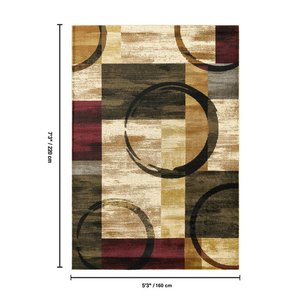 English Elm Bristol Abstract Geometric Area Rug Multicolor Low Pile for Living Room or Bedroom B186P452306