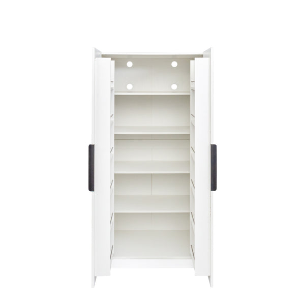 English Elm 62.99In Kitchen Pantry Cabinet - Stylish White Buffet With Multi-Level Shelves For Any Room Storage W331S00152