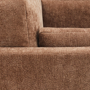 English Elm Chalco Mid-century Accent Chair Walnut Legs Polyester Upholstery Deep Foam Cushions Brown B050P429148