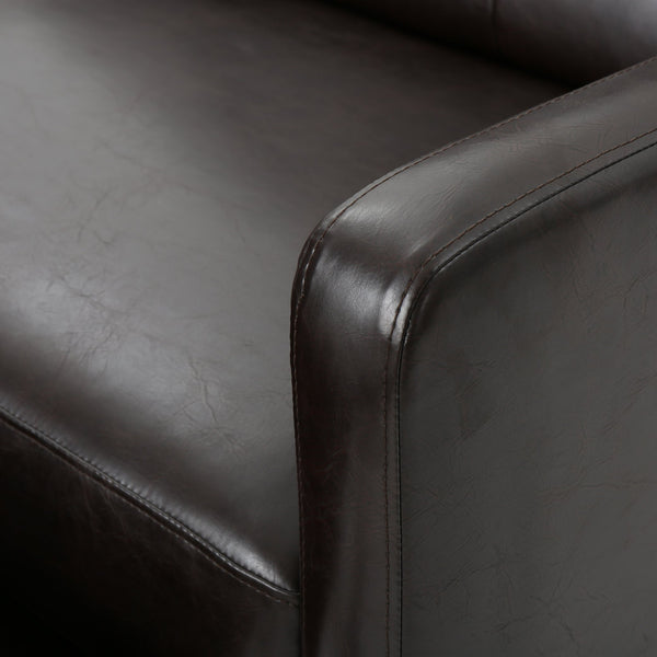 English Elm Christopher Knight Home® - Reclining Loveseat with Push-Back Recline, Plush Tufted Fabric Sofa, Compact Wall-Hugger Design Brown 61372.00PU
