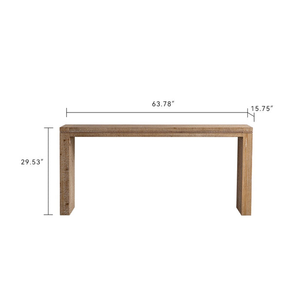 English Elm Solid Wood Console Table - Retro Narrow Design For Living Room, Entryway & Hallway, Multi-Purpose Use W3158P297409-GIGA