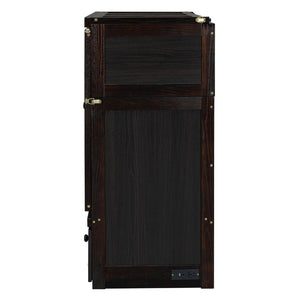 English Elm Full Size Wall Murphy Bed Cabinet with Storage Drawer and Built-in Usb Charging Espresso N708P205903P