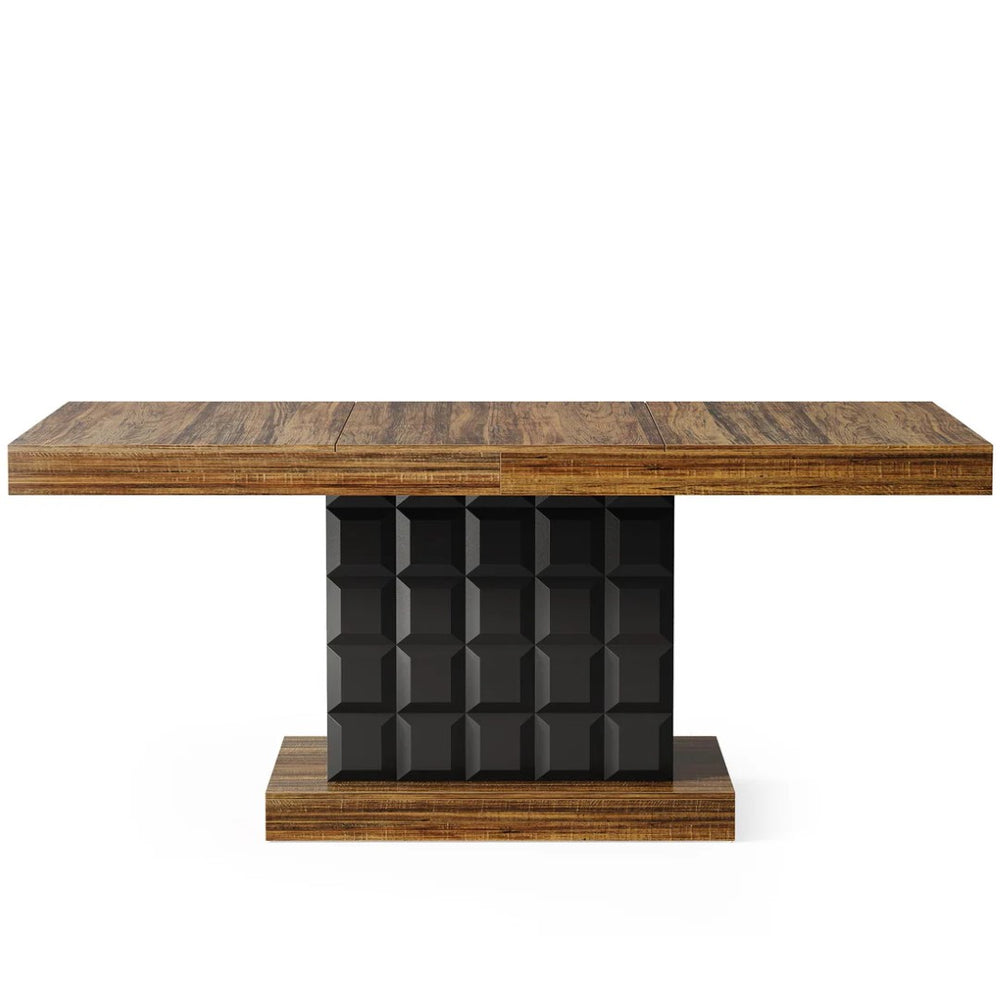 English Elm Natural Farmhouse Bar Table with U-shaped Top and Rustic Slat Detailing for Entertaining T3971P464146
