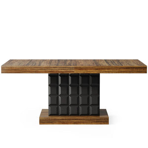 English Elm Natural Farmhouse Bar Table with U-shaped Top and Rustic Slat Detailing for Entertaining T3971P464146