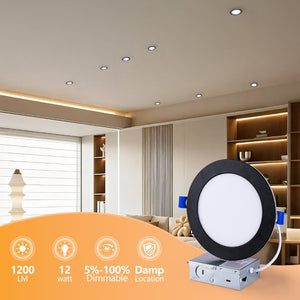English Elm 6 Pack Slim Canless Wafer Ceiling Lights Dimmable 5cct Selectable for Any Room W2312P416003