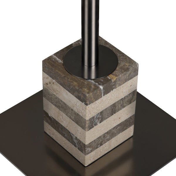 Crestview Collection 60"H Elegant Granite & Metal Floor Lamp With Adjustable Shade For Modern Living Spaces   Cvazer156