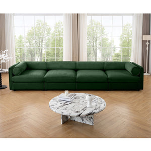 English Elm Modular 4-Seat Sectional Sofa With Ergonomic Support, Storage, And Luxurious Green Chenille Upholstery W714S01063