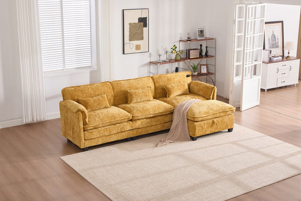 English Elm United 112" Oversized Modular Sectional Sofa For Living Room - Comfy Chenille Couch With Storage & Usb W1568S00187-GIGA