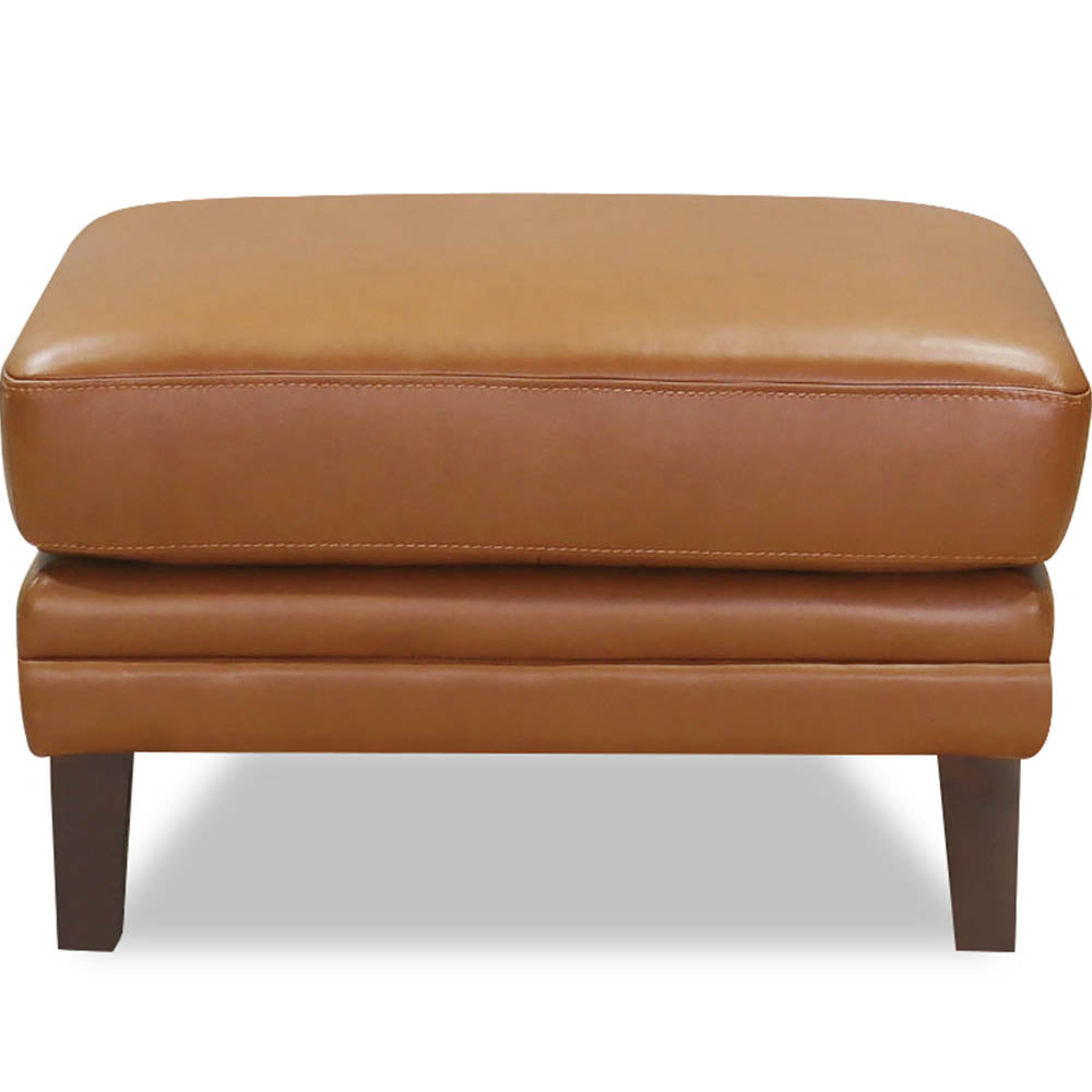 English Elm Arvo Leather Ottoman with Pocket Coil Cushions, Feather & Memory Foam Comfort, Durable Frame (30x23x14.5) Brown B2705P338114