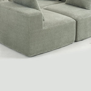 English Elm Modular Low Profile Sectional Sofa Plush Chenille Upholstery for Cozy Living Rooms W3326S00033