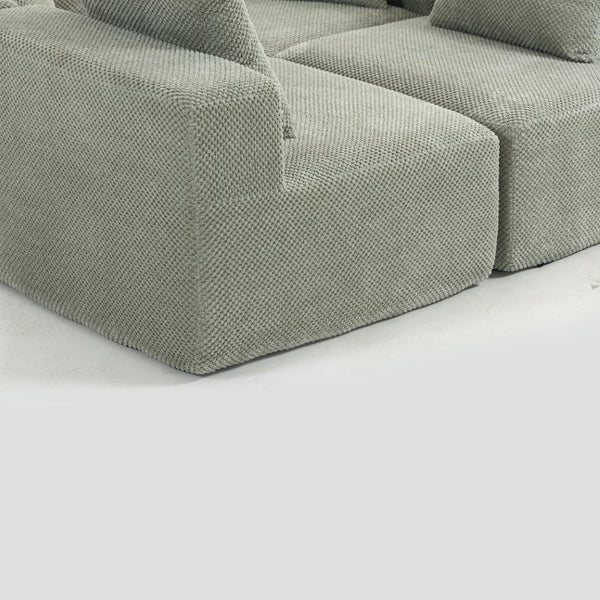 English Elm Modular Low Profile Sectional Sofa Plush Chenille Upholstery for Cozy Living Rooms W3326S00033