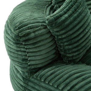 English Elm Bean Bag Sofa Oversized Corduroy Floor Lounge Chair with Armrests Pillows Foam Fill Emerald W395P426813
