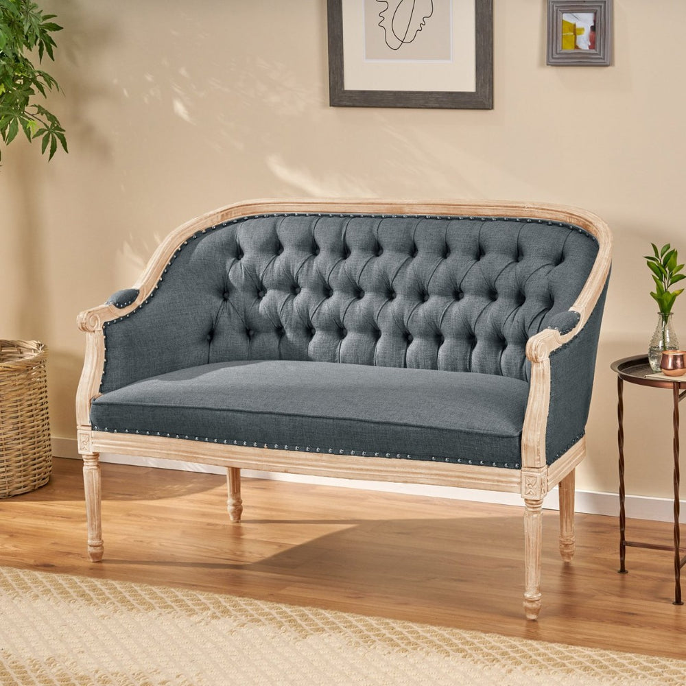 English Elm Chair Chesterfield Loveseat with Tufted Diamond Upholstery Nailhead Trim Birch Frame 60925.00