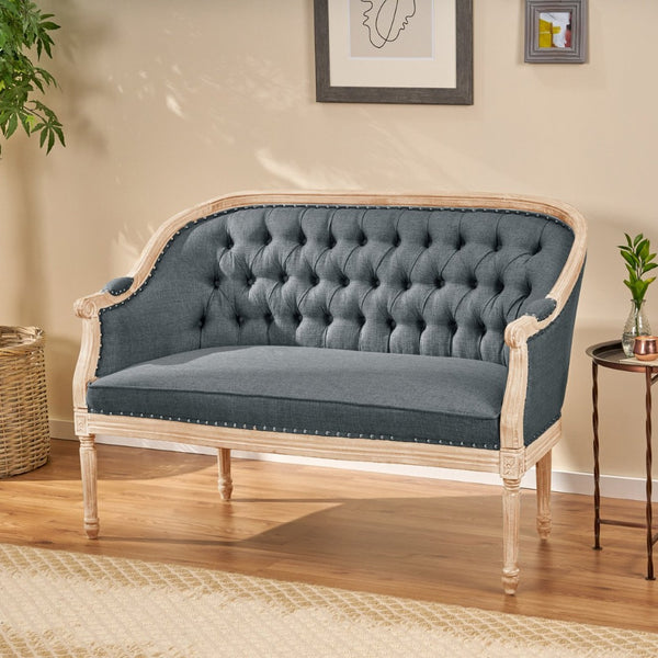 English Elm Chair Chesterfield Loveseat with Tufted Diamond Upholstery Nailhead Trim Birch Frame 60925.00
