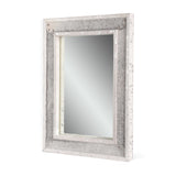 Christopher Knight Home® - Noble House - Dyar Handcrafted Boho Studded Leather Rectangle Wall Mirror, Gray and Silver